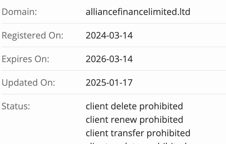 домен Alliance Finance Limited