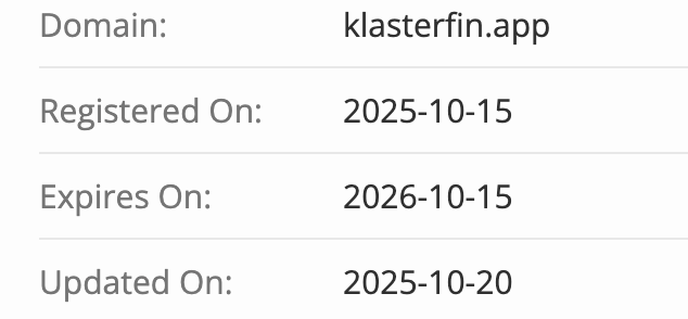 KlasterFin домен