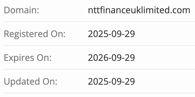 домен NTT FINANCE UK LIMITED