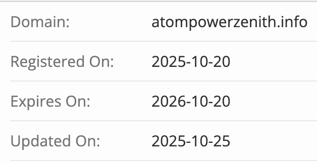 AtomPowerZenith домен