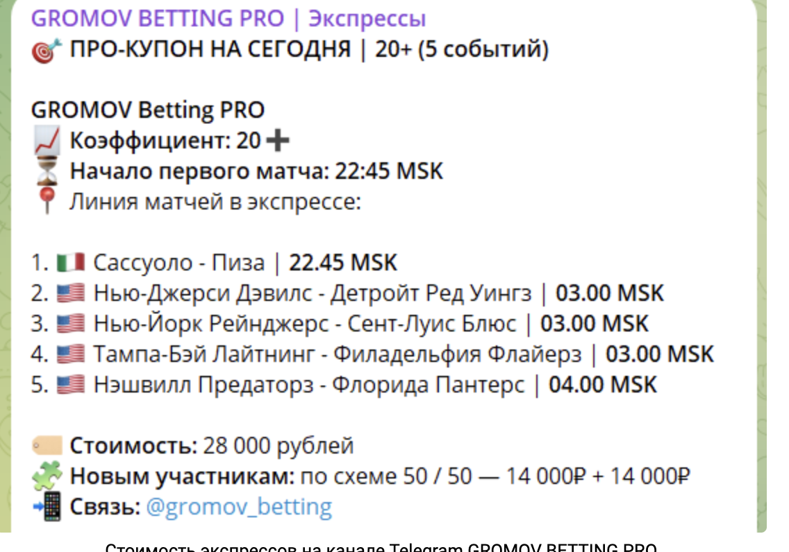 информация о GROMOV BETTING PRO