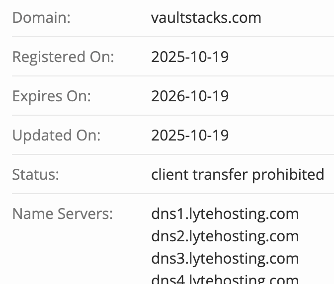 домен VaultStacks