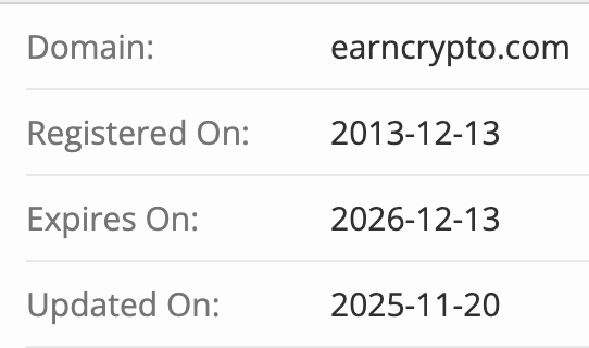 EarnCrypto домен