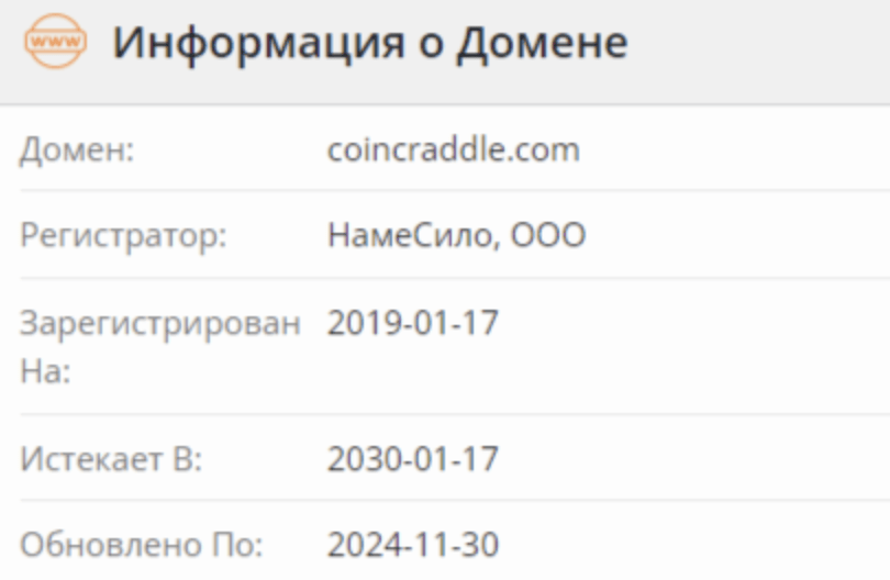 домен CoinCraddle