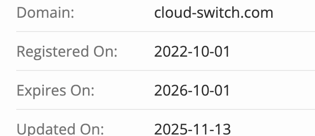 домен Cloud Switch Com